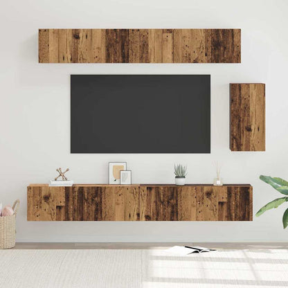 TV-Möbel-Set 6 pcs Altholz 100 x 30 x 30 cm Holzwerkstoff