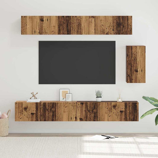 TV-Möbel-Set 6 pcs Altholz 100 x 30 x 30 cm Holzwerkstoff