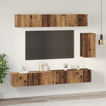 TV-Möbel-Set 6 pcs Altholz 100 x 30 x 30 cm Holzwerkstoff