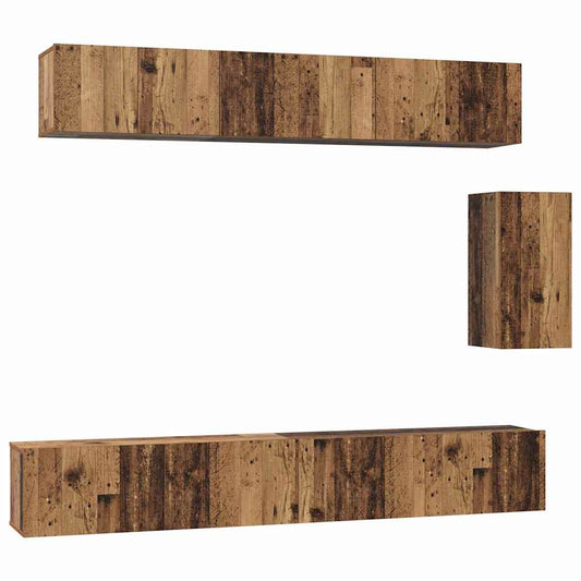 TV-Möbel-Set 6 pcs Altholz 100 x 30 x 30 cm Holzwerkstoff