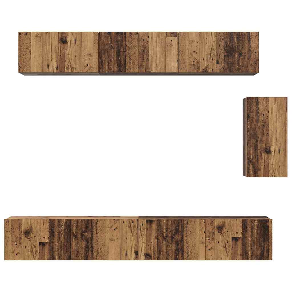 TV-Möbel-Set 6 pcs Altholz 100 x 30 x 30 cm Holzwerkstoff