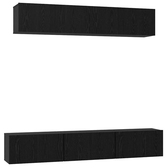 TV-Möbel-Set Wandmontiert 6 pcs Schwarze Eiche 100 x 30 x 30 cm