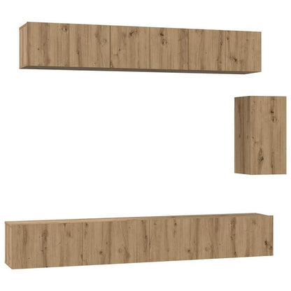 TV-Möbel-Set 6 pcs Eiche handwerklich 100 x 30 x 30 cm