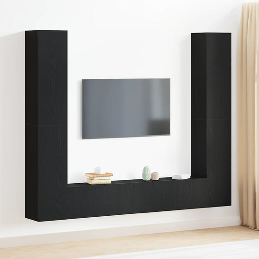 TV-Schränk 6 pcs Schwarz 80 x 30 x 30 cm Holzwerkstoff