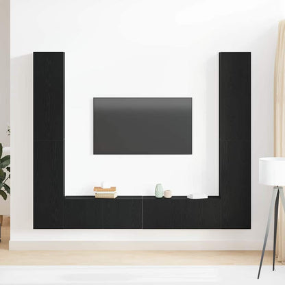 TV-Schränk 6 pcs Schwarz 80 x 30 x 30 cm Holzwerkstoff