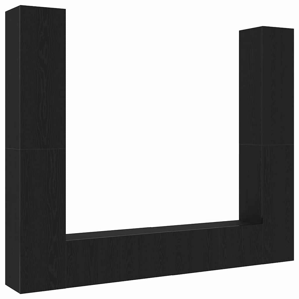 TV-Schränk 6 pcs Schwarz 80 x 30 x 30 cm Holzwerkstoff