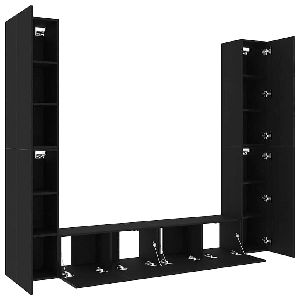 TV-Schränk 6 pcs Schwarz 80 x 30 x 30 cm Holzwerkstoff