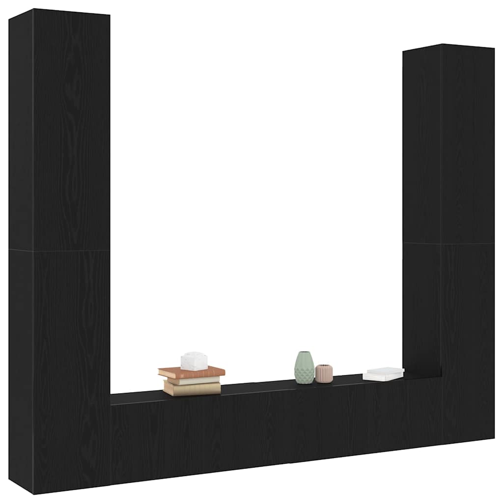 TV-Schränk 6 pcs Schwarz 80 x 30 x 30 cm Holzwerkstoff