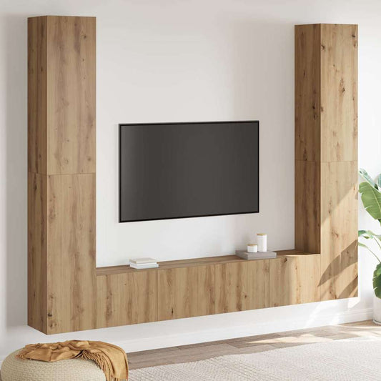 TV-Schränk 6 pcs Braun 221 x 30 x 180 cm Holzwerkstoff