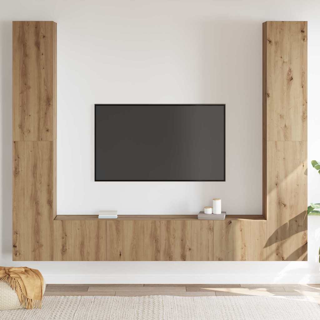 TV-Schränk 6 pcs Braun 221 x 30 x 180 cm Holzwerkstoff