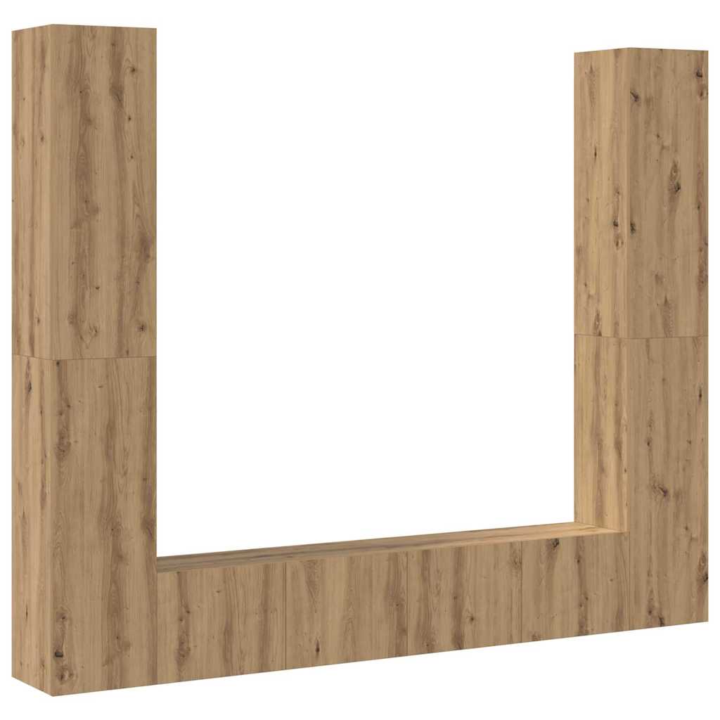 TV-Schränk 6 pcs Braun 221 x 30 x 180 cm Holzwerkstoff