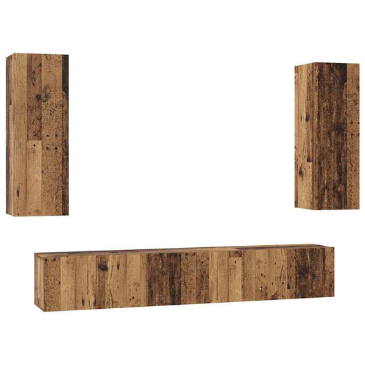 TV-Möbel-Set 4 pcs Altholz 30,5 x 30 x 90 cm Holzwerkstoff