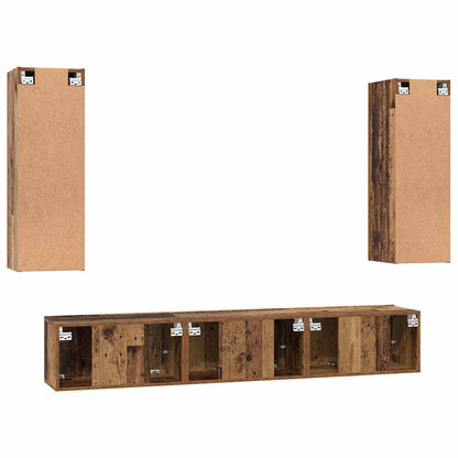 TV-Möbel-Set 4 pcs Altholz 30,5 x 30 x 90 cm Holzwerkstoff