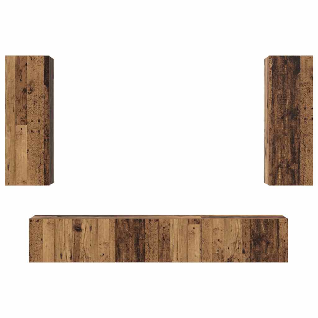 TV-Möbel-Set 4 pcs Altholz 30,5 x 30 x 90 cm Holzwerkstoff