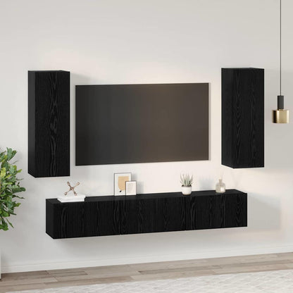 TV-Möbel-Set 5 pcs Schwarze Eiche Mittel 30,5 x 30 x 90 cm