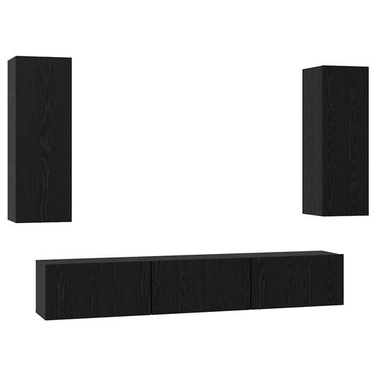 TV-Möbel-Set 5 pcs Schwarze Eiche Mittel 30,5 x 30 x 90 cm