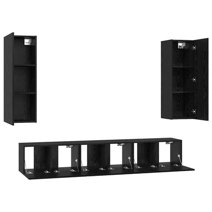 TV-Möbel-Set 5 pcs Schwarze Eiche Mittel 30,5 x 30 x 90 cm