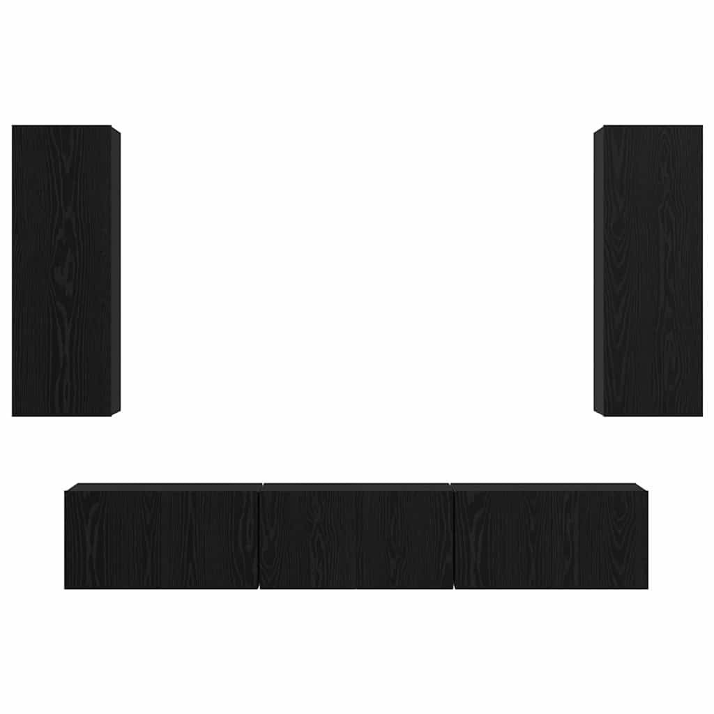 TV-Möbel-Set 5 pcs Schwarze Eiche Mittel 30,5 x 30 x 90 cm