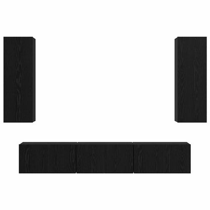 TV-Möbel-Set 5 pcs Schwarze Eiche Mittel 30,5 x 30 x 90 cm