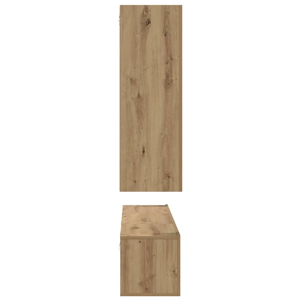 TV-Möbel-Set 4 pcs Eiche handwerklich 30,5 x 30 x 90 cm