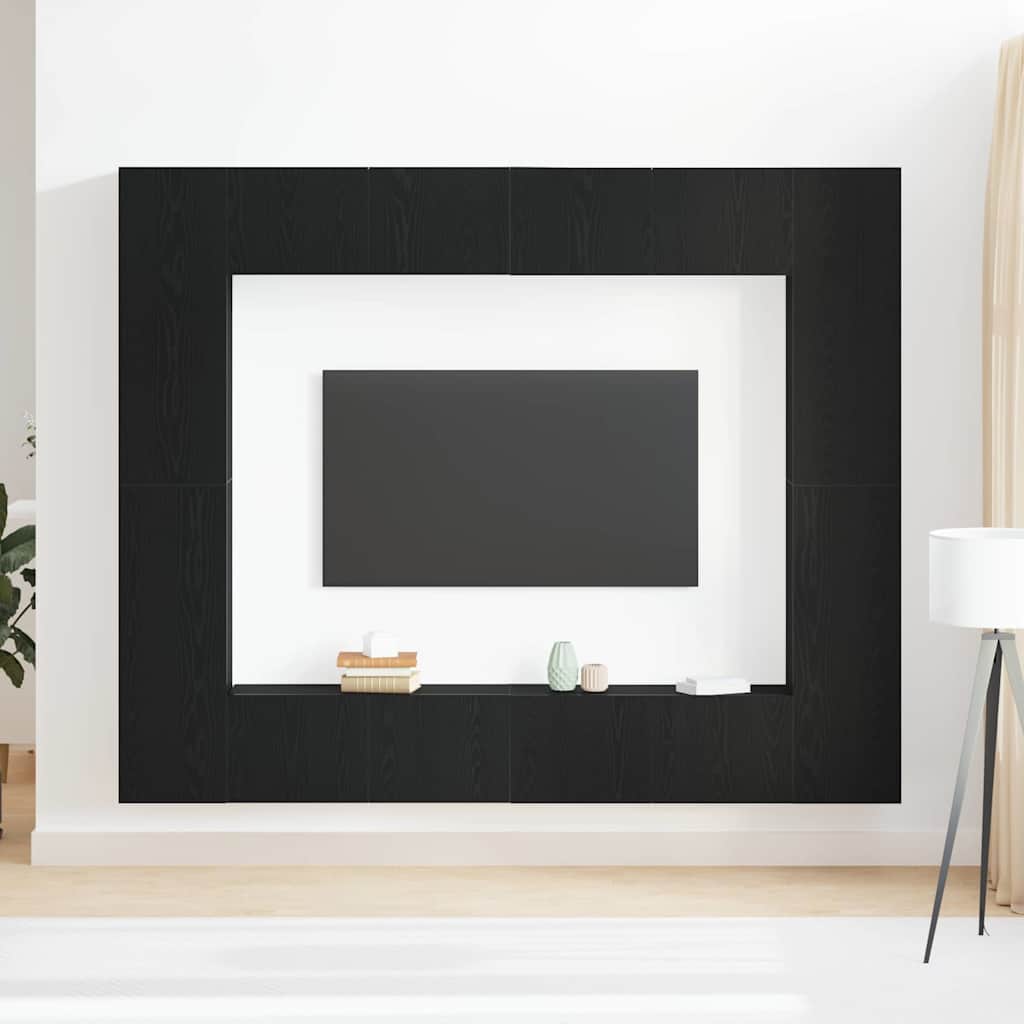 TV-Schränk 8 pcs Schwarz 221 x 30 x 180 cm Holzwerkstoff