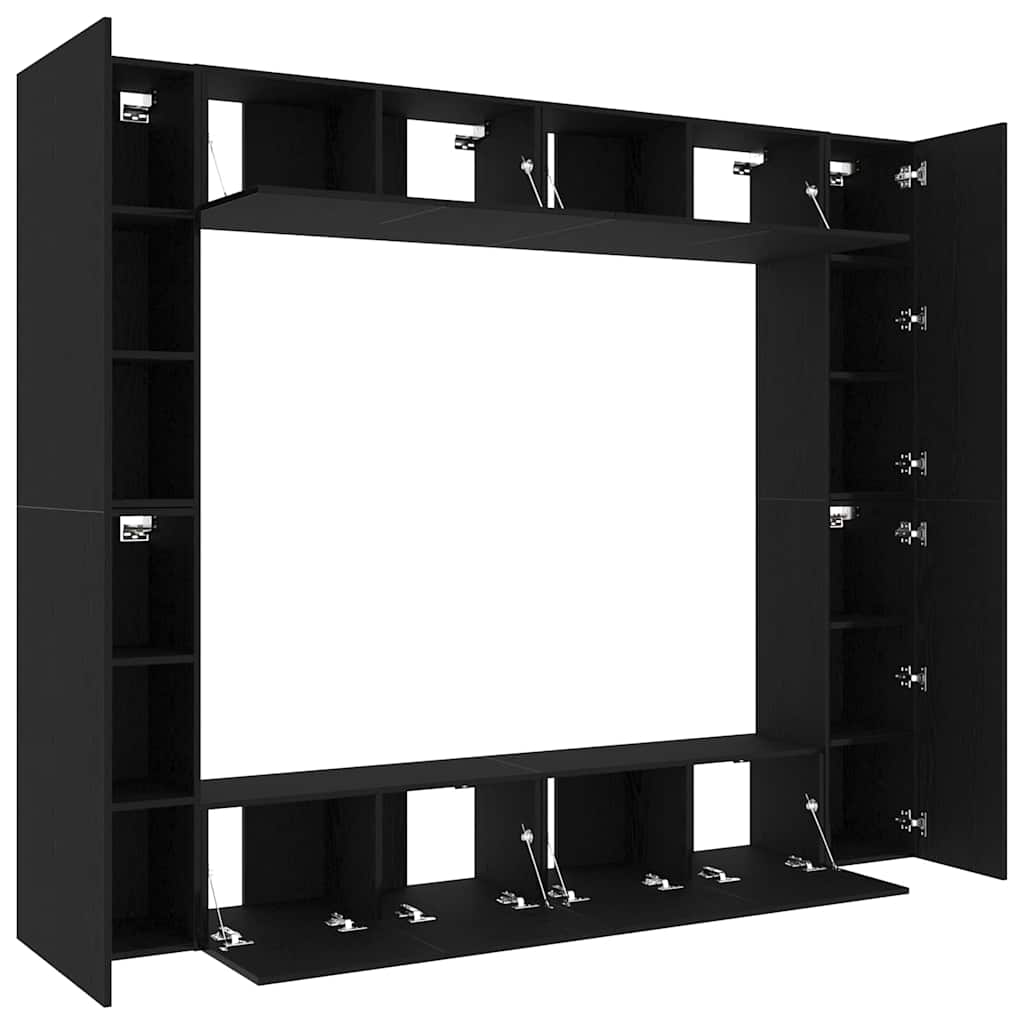 TV-Schränk 8 pcs Schwarz 221 x 30 x 180 cm Holzwerkstoff