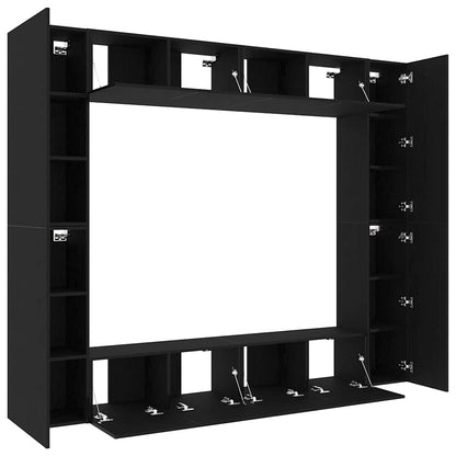 TV-Schränk 8 pcs Schwarz 221 x 30 x 180 cm Holzwerkstoff