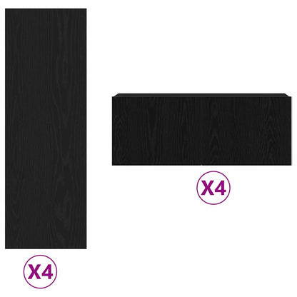 TV-Schränk 8 pcs Schwarz 221 x 30 x 180 cm Holzwerkstoff