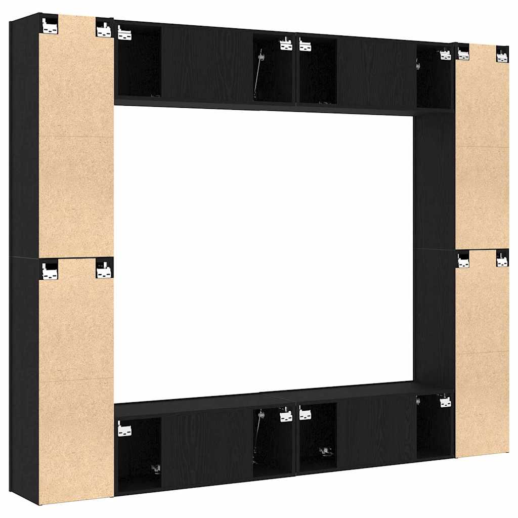 TV-Schränk 8 pcs Schwarz 221 x 30 x 180 cm Holzwerkstoff