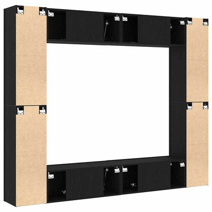 TV-Schränk 8 pcs Schwarz 221 x 30 x 180 cm Holzwerkstoff