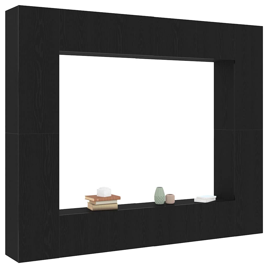TV-Schränk 8 pcs Schwarz 221 x 30 x 180 cm Holzwerkstoff