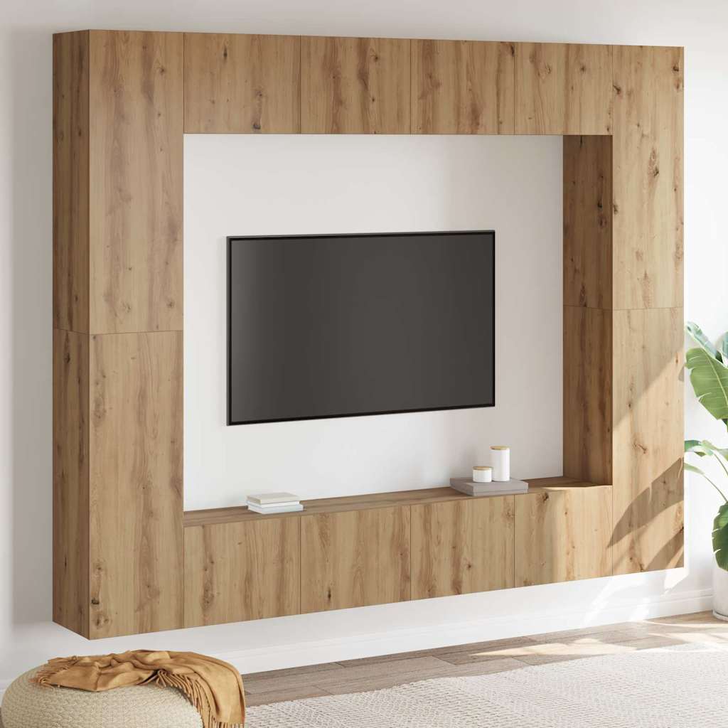 TV-Schränk 8 pcs Braun 221 x 30 x 180 cm Holzwerkstoff