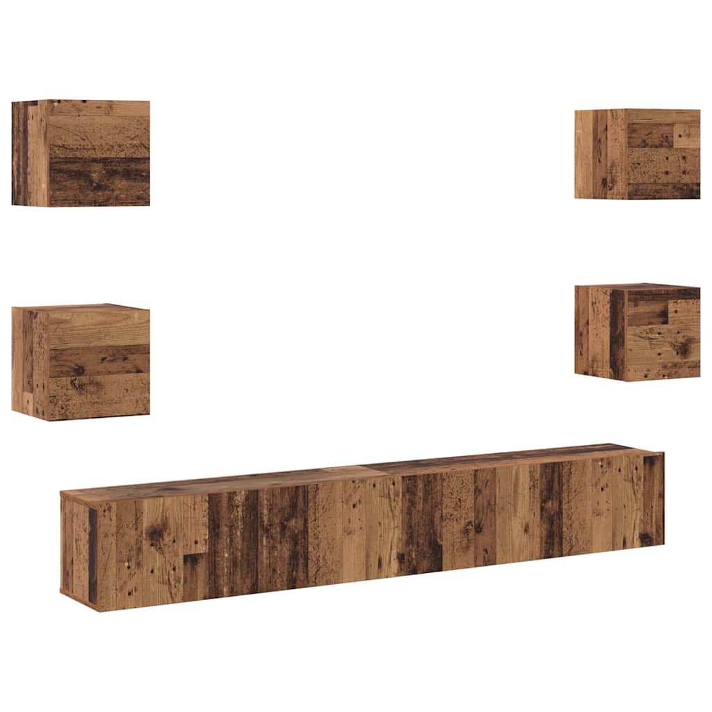 TV-Schränk 6 pcs Braun 200 x 30 x 30 cm Holzwerkstoff
