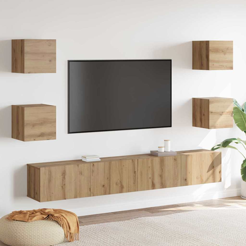 TV-Schränk 6 pcs Braun 200 x 30 x 30 cm Holzwerkstoff