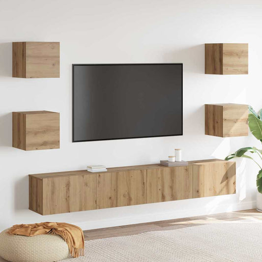 TV-Schränk 6 pcs Braun 200 x 30 x 30 cm Holzwerkstoff