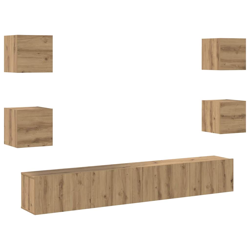 TV-Schränk 6 pcs Braun 200 x 30 x 30 cm Holzwerkstoff