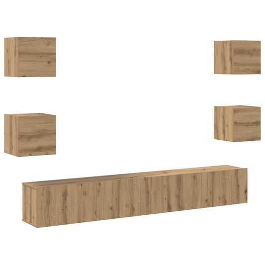 TV-Schränk 6 pcs Braun 200 x 30 x 30 cm Holzwerkstoff