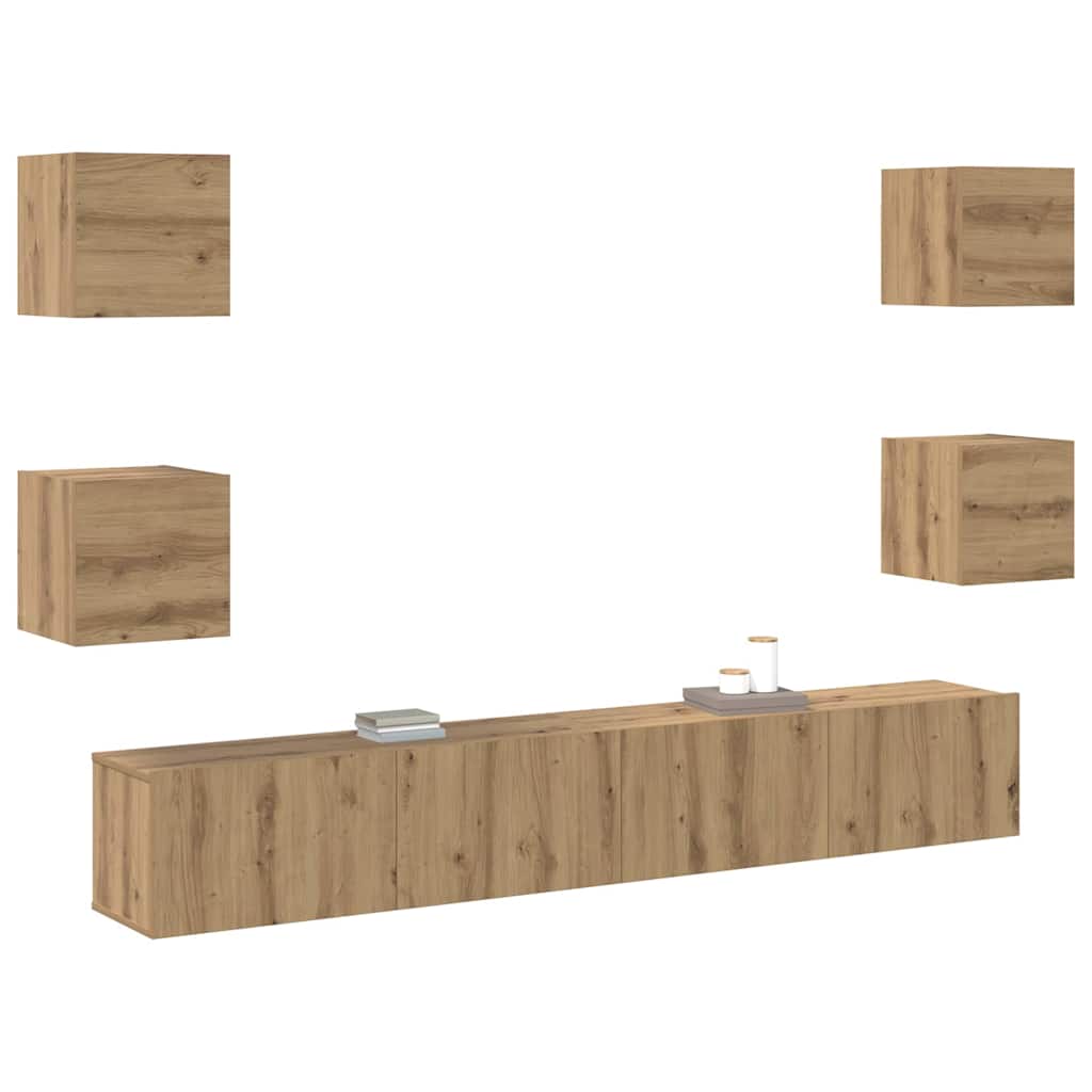 TV-Schränk 6 pcs Braun 200 x 30 x 30 cm Holzwerkstoff