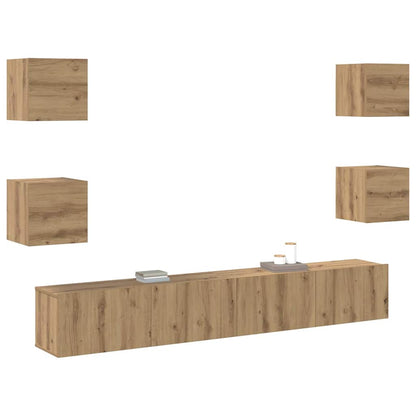 TV-Schränk 6 pcs Braun 200 x 30 x 30 cm Holzwerkstoff
