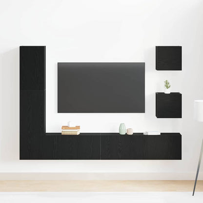 TV-Schranksystem 6 pcs Schwarze Eiche 160 x 30 x 30.5 cm
