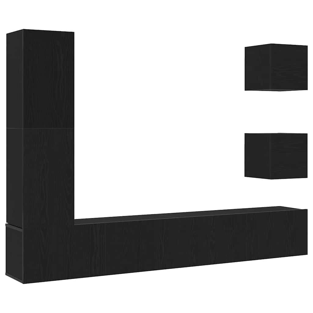 TV-Schranksystem 6 pcs Schwarze Eiche 160 x 30 x 30.5 cm