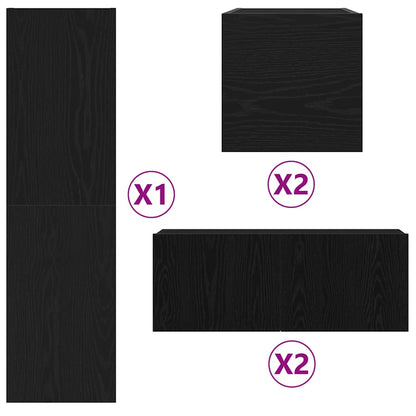 TV-Schranksystem 6 pcs Schwarze Eiche 160 x 30 x 30.5 cm