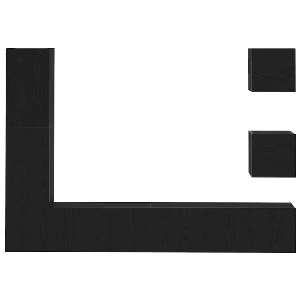 TV-Schranksystem 6 pcs Schwarze Eiche 160 x 30 x 30.5 cm