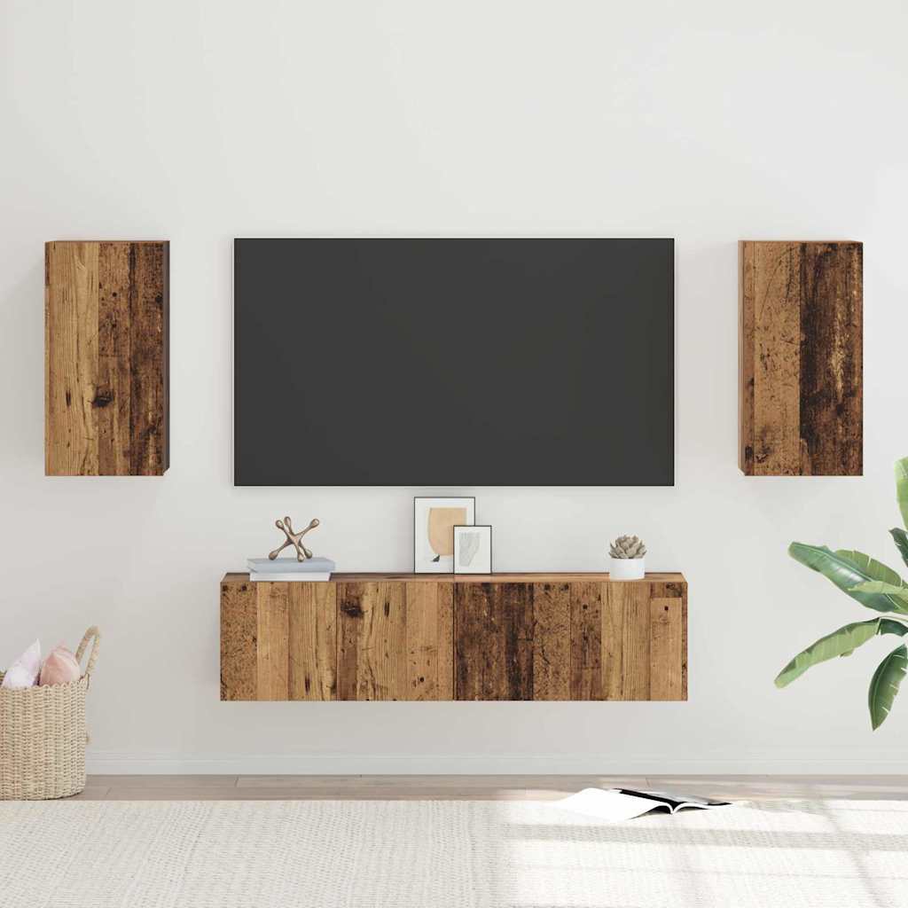 TV-Möbel-Set 4 pcs Altholz 30,5 x 30 x 60 cm Holzwerkstoff