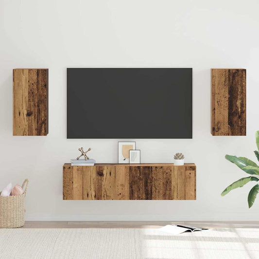 TV-Möbel-Set 4 pcs Altholz 30,5 x 30 x 60 cm Holzwerkstoff
