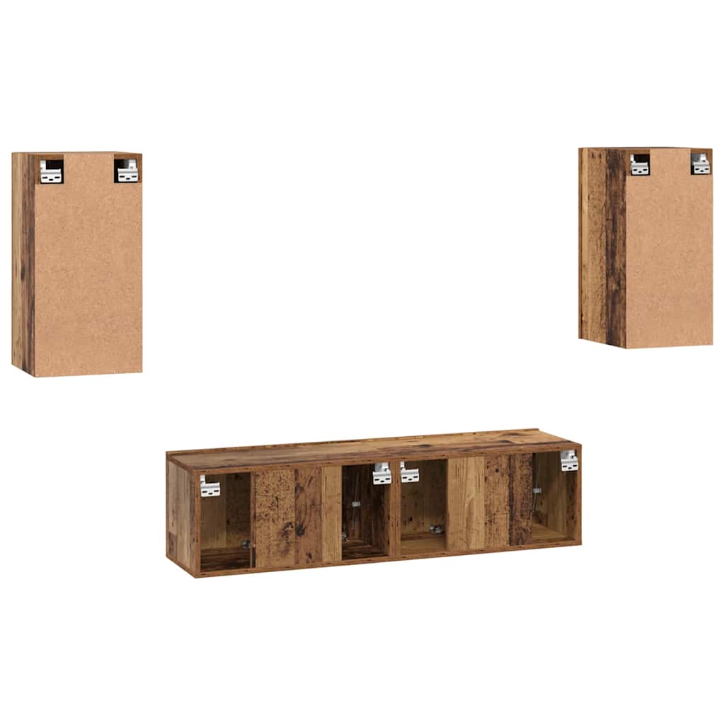 TV-Möbel-Set 4 pcs Altholz 30,5 x 30 x 60 cm Holzwerkstoff