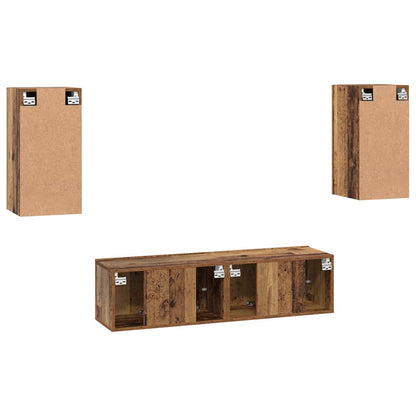 TV-Möbel-Set 4 pcs Altholz 30,5 x 30 x 60 cm Holzwerkstoff