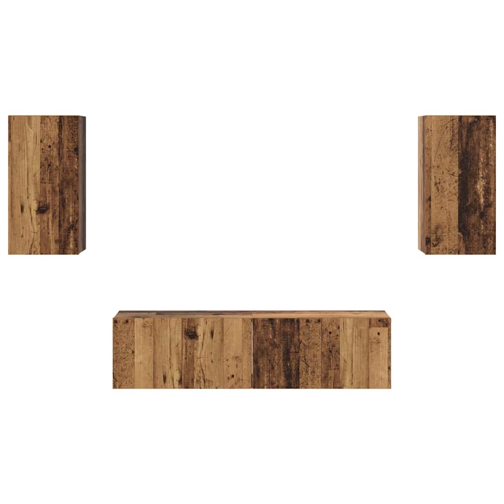 TV-Möbel-Set 4 pcs Altholz 30,5 x 30 x 60 cm Holzwerkstoff