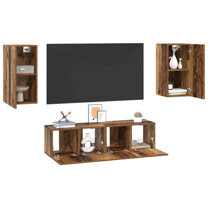 TV-Möbel-Set 4 pcs Altholz 30,5 x 30 x 60 cm Holzwerkstoff