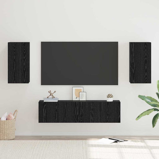 TV-Möbel-Set 4 pcs Schwarze Eiche Mittel 30,5 x 30 x 60 cm